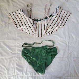 Off-The-Shoulder Ruffled & High-waisted Bikini G/P